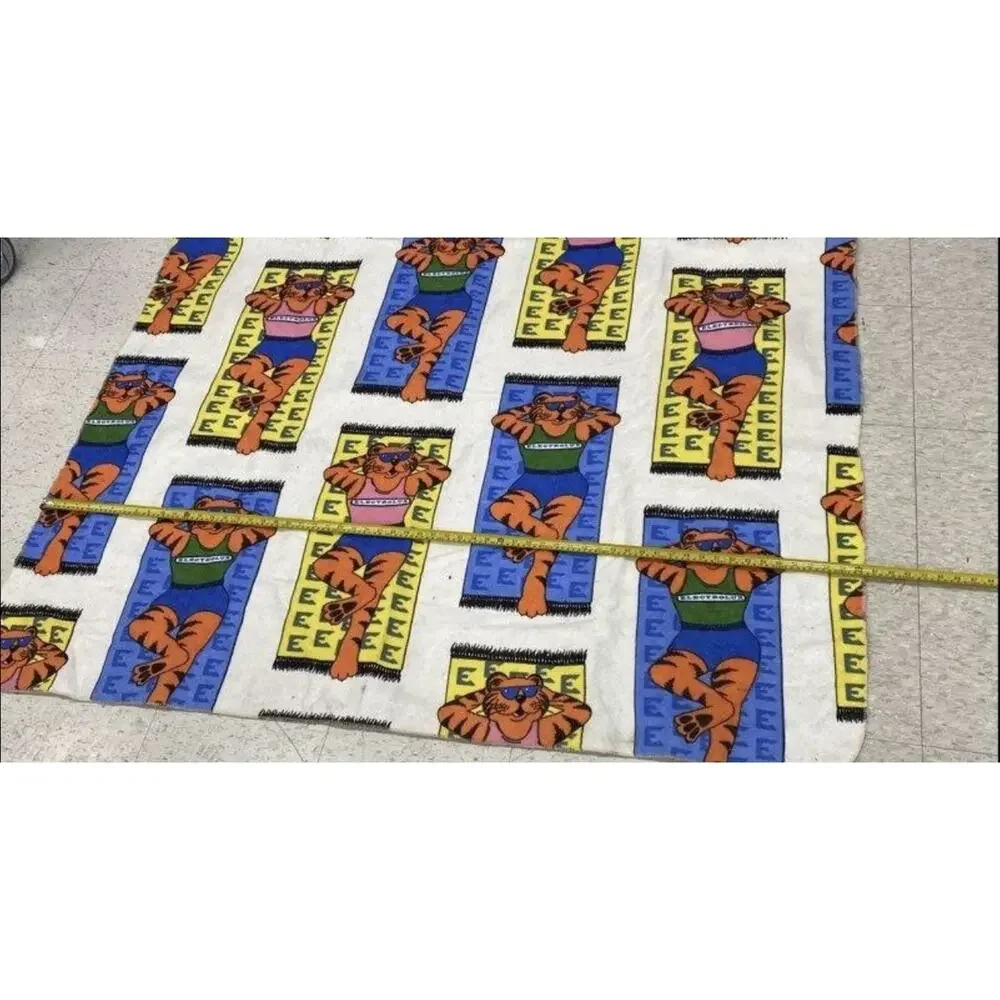 Vintage Electrolux 70s 80s Tiger Promotional Throw Blanket Towel 5x7 Rare Sissy
